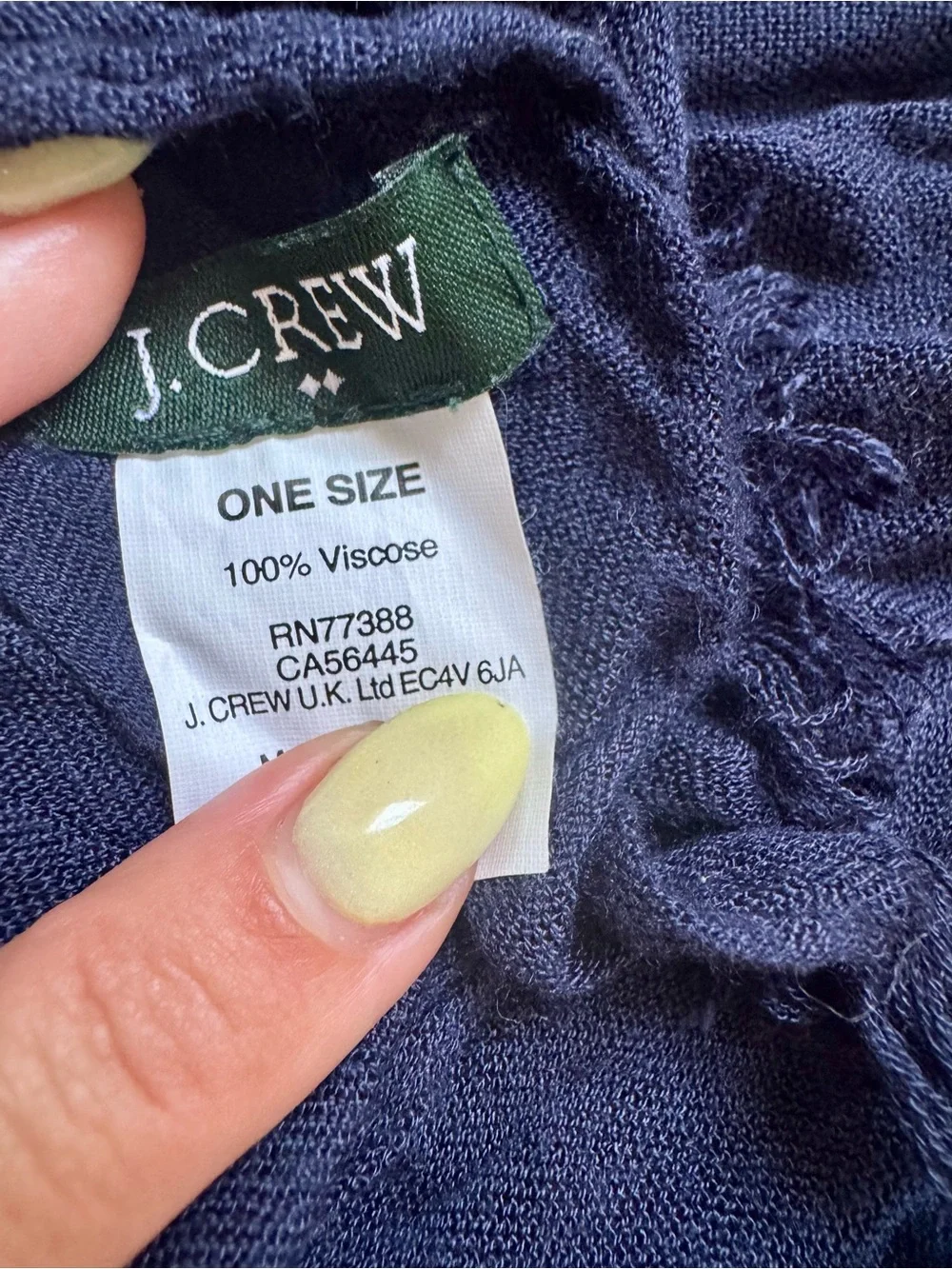 J. Crew Navy Lightweight Scarf